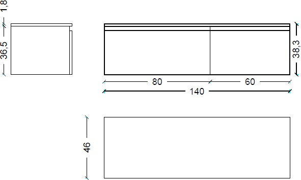 Тумба Armadi Art Flat Valessi Uno-S 140 подвесная светлое дерево 897-140-L - 1