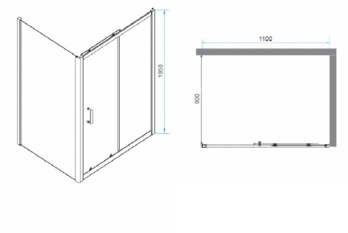 Душевой уголок RGW Passage PA-74 110x90 профиль хром стекло прозрачное 410874119-11 - 2