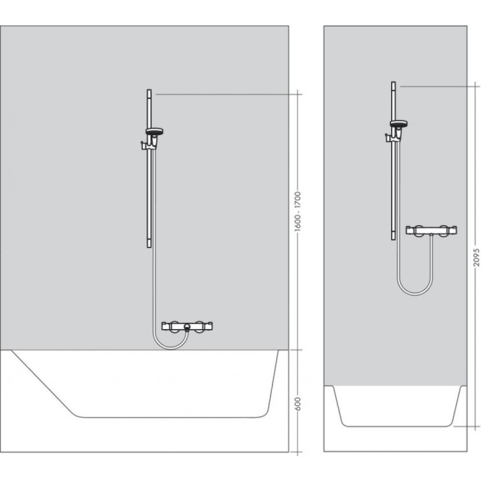 Душевая штанга hansgrohe Unica Croma 65 см 26505000, хром - 2