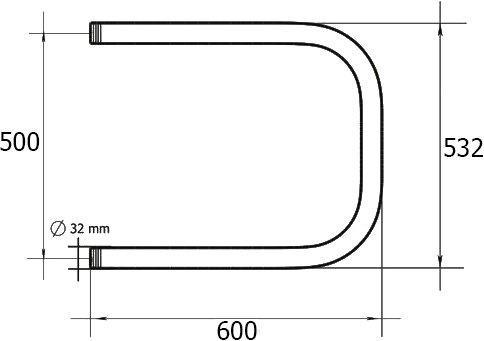 Водяной полотенцесушитель Terminus П-образный 500х600 Хром 4620768888267 - 3