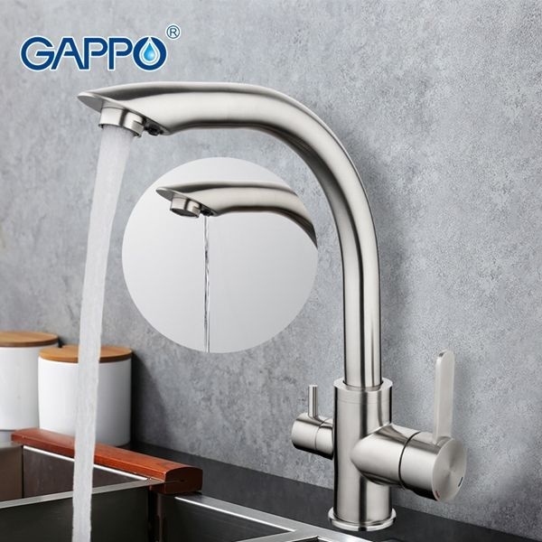 Смеситель для кухни Gappo стальной G4399 - 1