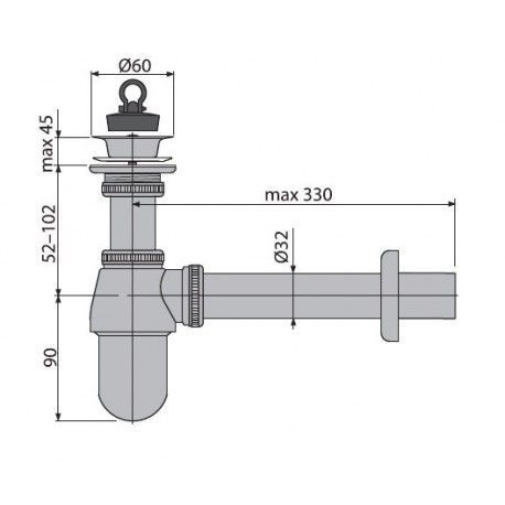 Сифон для раковины AlcaPlast A437 - 2