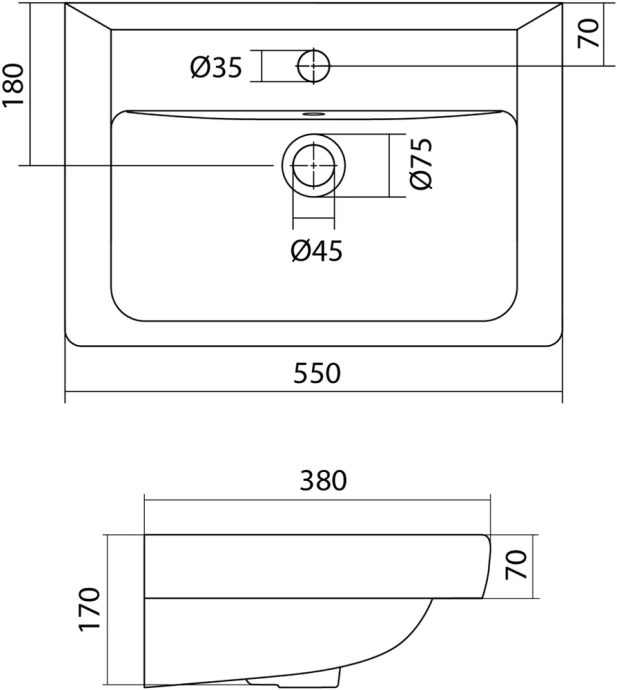 Раковина мебельная Aquaton Тигода мини 55 белый 1WH302127 - 3