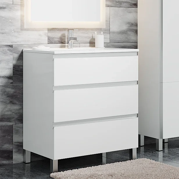 Тумба под раковину Sanvit Авеню-3 75 белый глянец kavenu3075w - 0