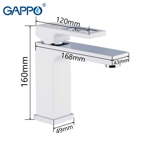 Смеситель для раковины Gappo хром белый G1017-8 - 8