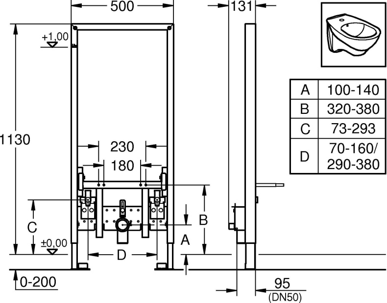 Система инсталляции для биде Grohe Rapid SL 38553001 - 9