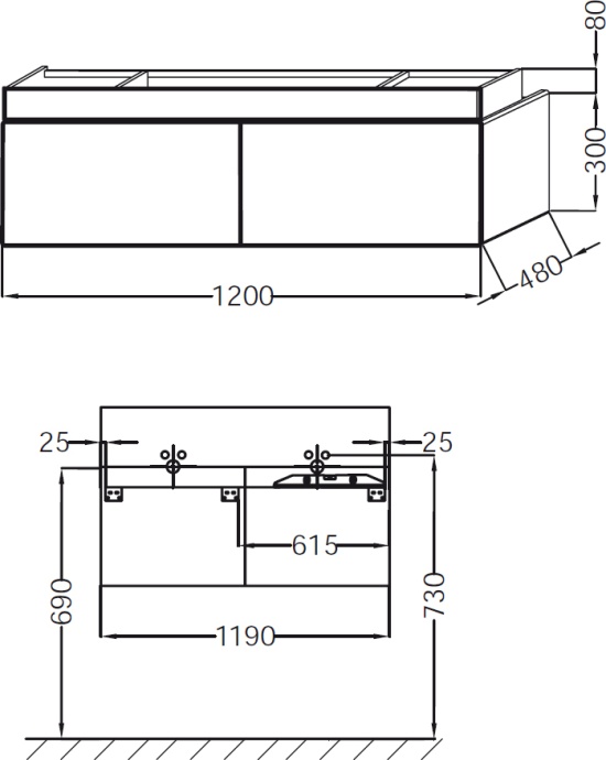 Тумба под раковину Jacob Delafon Terrace 120 см  EB1188-G1C - 7