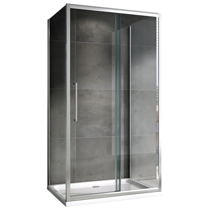 Душевой уголок Abber Schwarzer Diamant 120x50 профиль хром стекло прозрачное AG30120H-S50-S50 - 0