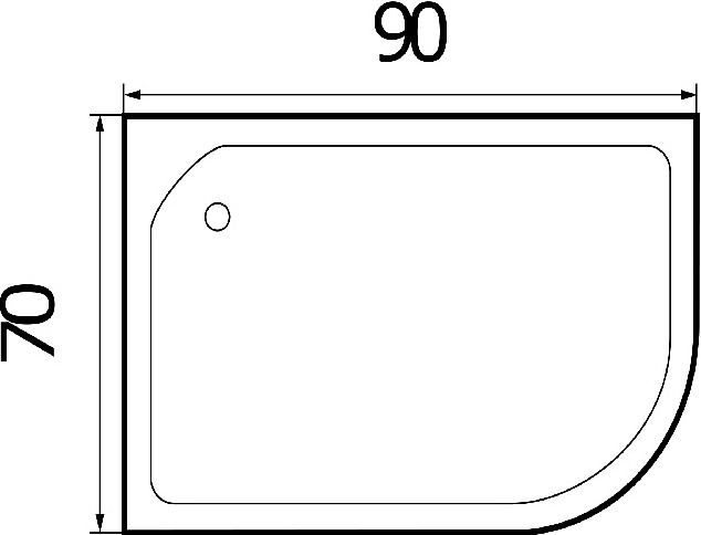 Поддон душевой асимметричный River Wemor 90/70/24 L  10000002091 - 3