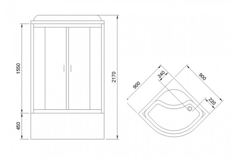 Душевая кабина Royal Bath BK 90x90 профиль белый стекло матовое RB90BK4-MM - 3