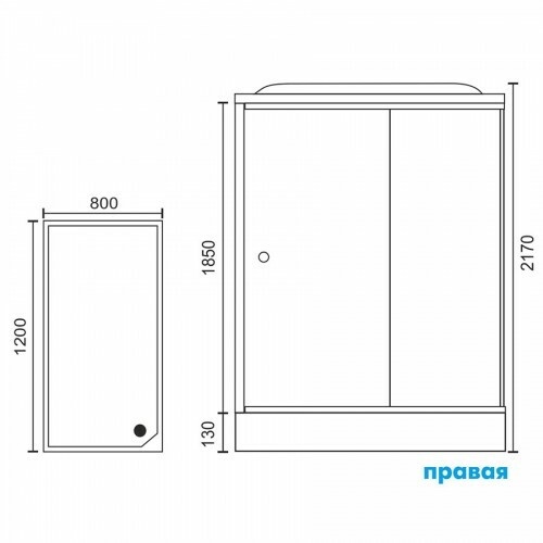 Душевая кабина Royal Bath 120x80 R стекло матовое задняя стенка белая с гидромассажем RB8120HP7-WC-CH-R - 3