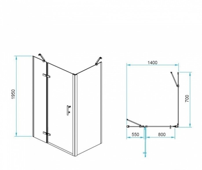 Душевой уголок RGW Passage PA-77B L 140x70 профиль черный стекло прозрачное 41087747-084L - 2