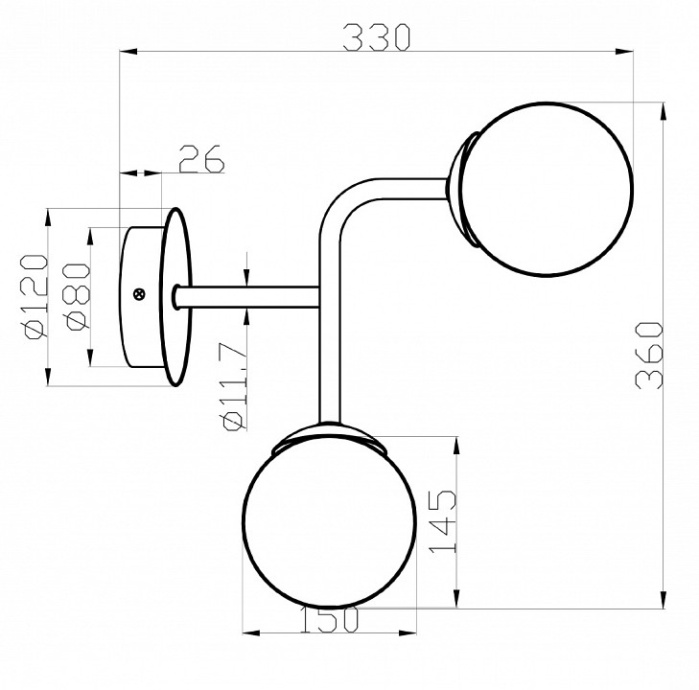 Бра Maytoni Erich MOD221-WL-02-G - 1