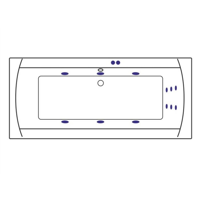 Ванна акриловая Excellent Aquaria Lux Line 180х80 с гидромассажем белый - хром WAEX.AQU18.LINE.CR - 5