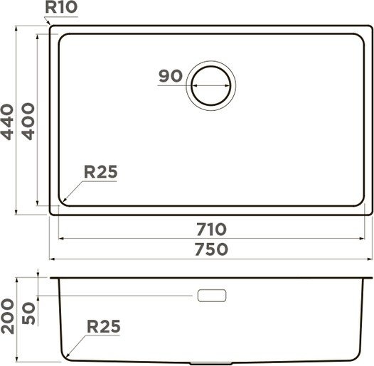 Мойка кухонная Omoikiri Tadzava нержавеющая сталь  4993501 - 4