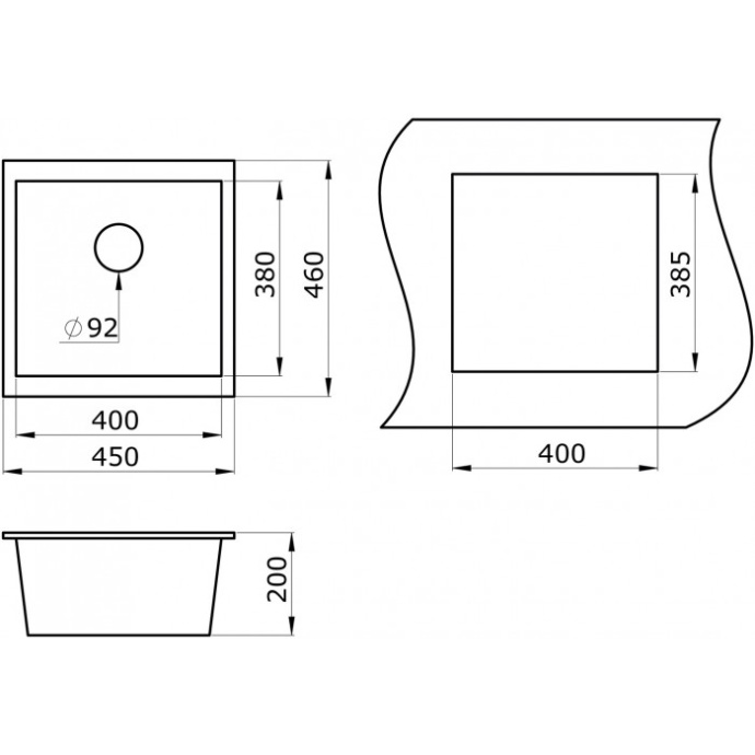 Мойка кухонная Paulmark Brilon 45 серый матовый PM104546-GRM - 3