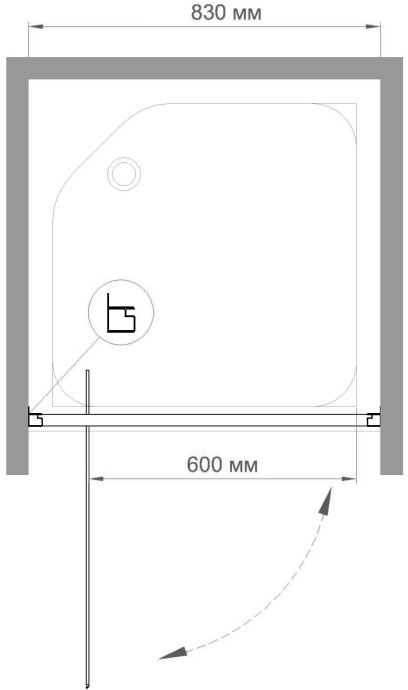 Душевая дверь в нишу Royal Bath HV RB80HV-C-CH - 3