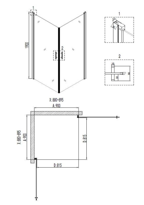 Душевой уголок Niagara Nova NG-6603-08 90x90, квадратный 66030811 - 2