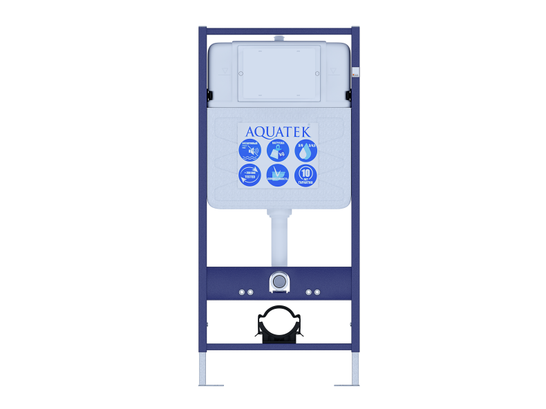 SET AQUATEK МИЯ 4в1 (рама AQUATEK Standard INS-0000012+ кркпеж KKI-0000002+клавиша KDI-0000022+унитаз МИЯ AQ2004-00 с тонким сиденьем soft-close - 1