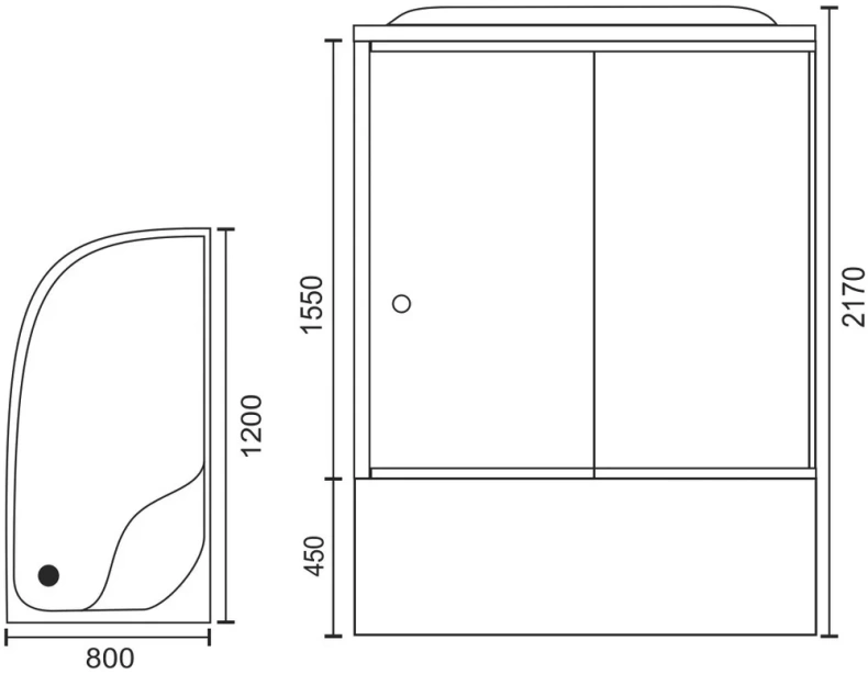 Душевая кабина Royal Bath 120х80 хром стекло матовое с гидромассажем RB8120ВК2-M-CH-R - 2