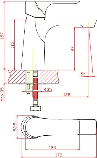 Смеситель Orange Aristo для раковины, белый M19-021w - 1