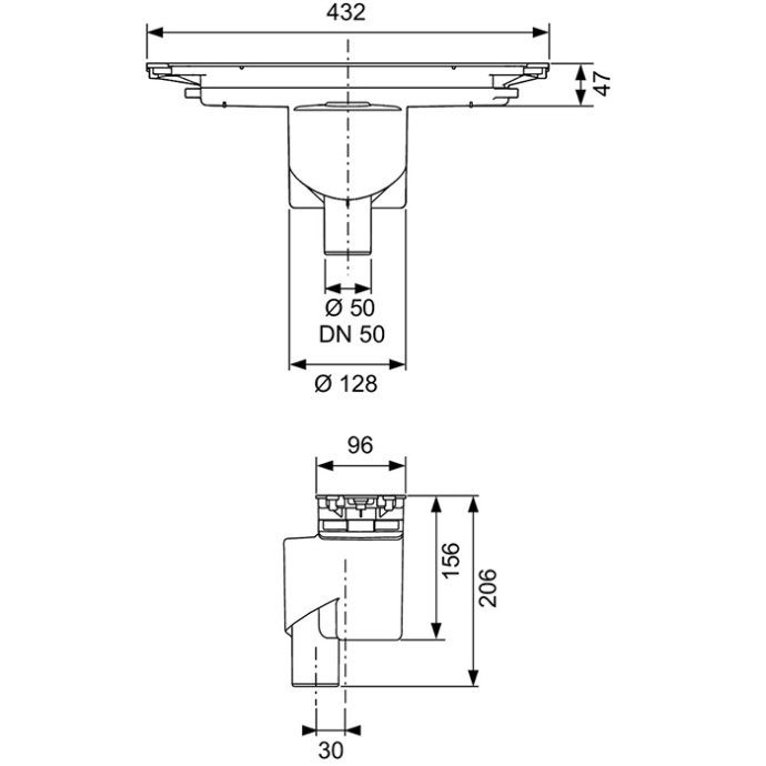 TECE drainprofile Сифон «вертикальный», DN 50* для установки в бетонной стяжке. 673003 - 2