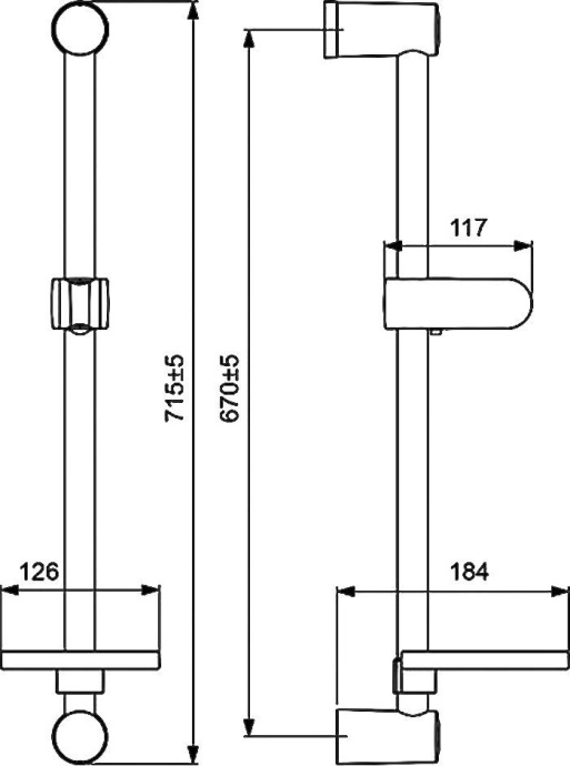 Душевая штанга Vidima Fresh 72 см  BA219AA - 4