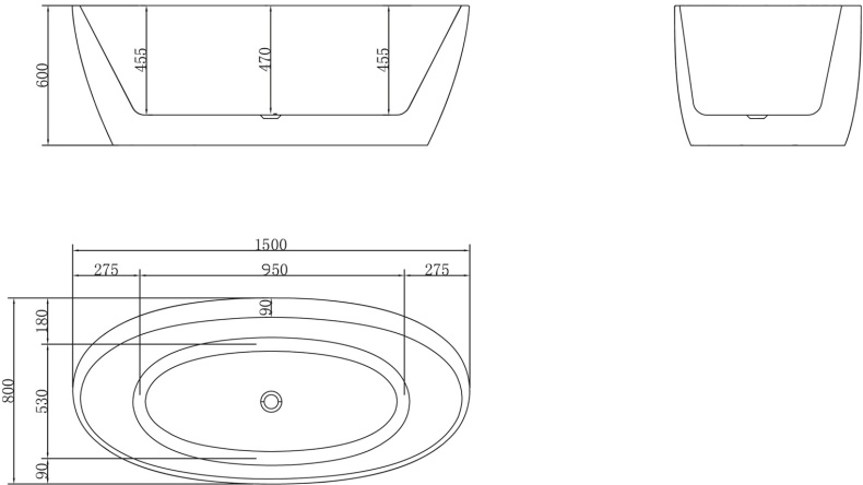 Акриловая ванна BelBagno BB404-1500-800 - 2