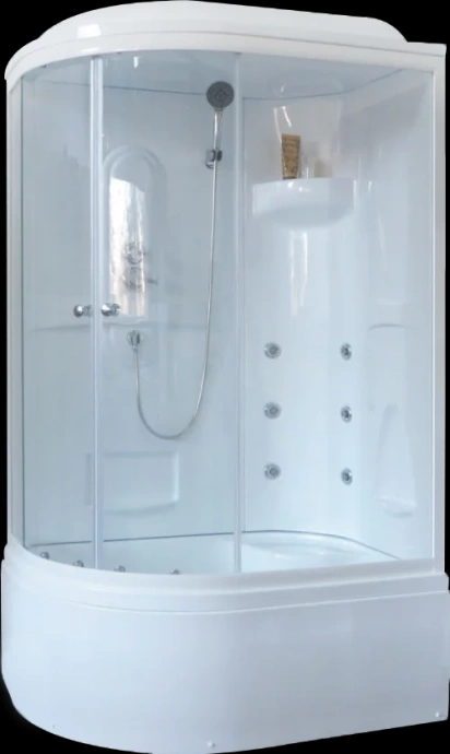 Душевая кабина Royal Bath 120х80 правая белая стекло прозрачное с гидромассажем RB8120ВК2-Т-R - 0