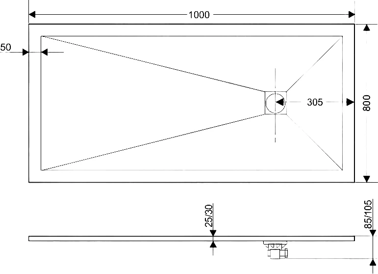 Поддон для душа RGW Stone Tray ST-0108Co 80х100 серый 16152810-10 - 1