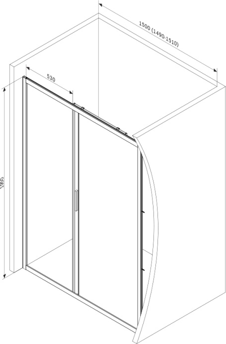 Душевая дверь в нишу AM.PM Gem Solo W90G-150-1-195MT 150 см - 5