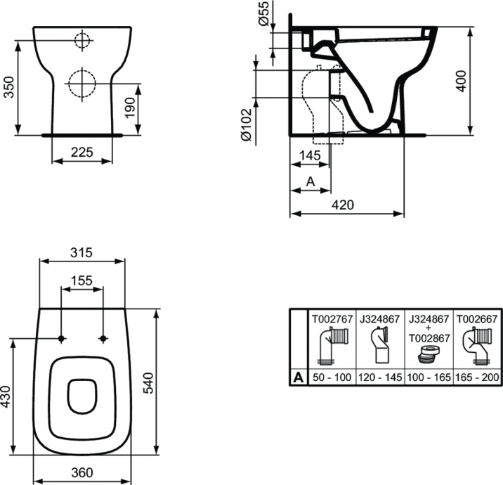 Унитаз приставной Ideal Standard Esedra T281201 - 4