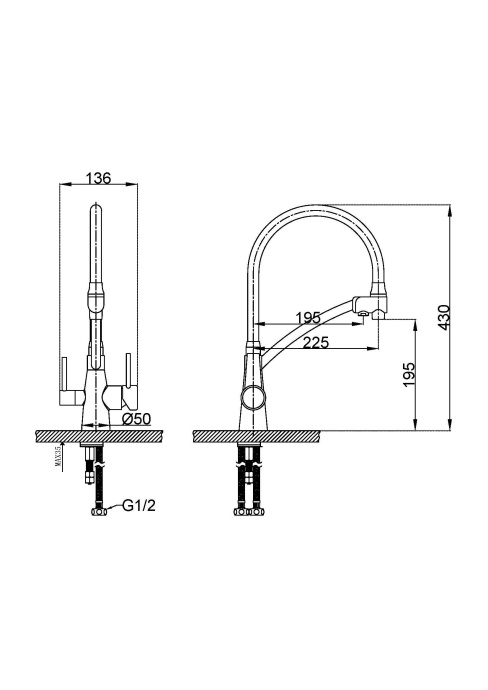 Смеситель Lemark Comfort для кухонной мойки LM3071C-Gray - 1