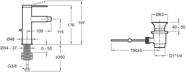 Смеситель для биде Jacob Delafon Grands Boulevards хром E77982-4A-CP - 1