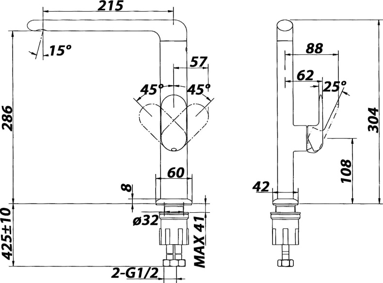 Смеситель BelBagno Ferrano FER LAM CRM для кухонной мойки FER-LAM-CRM - 1