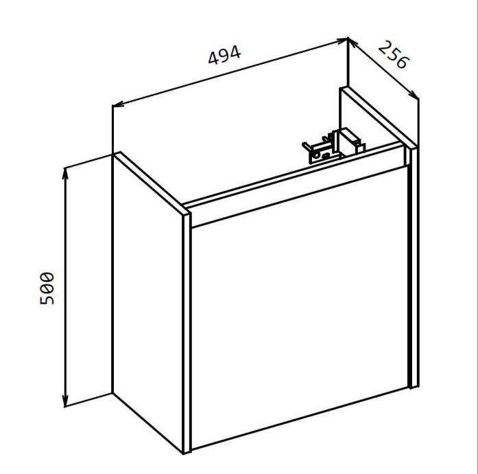 Тумба под раковину Belbagno Kraft Mini 50 L белый матовый KRAFT MINI-500/260-1A-SO-BO-L - 7