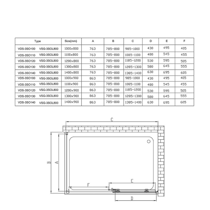 Душевой уголок Vincea Soft 120х80 хром стекло прозрачное VSR-3SO8012CL - 1