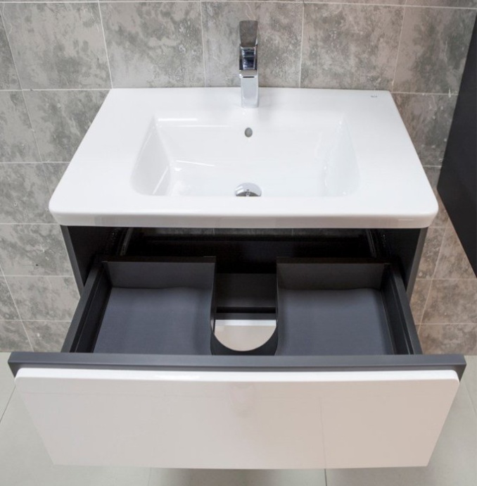 Тумба для комплекта Roca Ronda 60 белый глянец, антрацит ZRU9302963 - 2