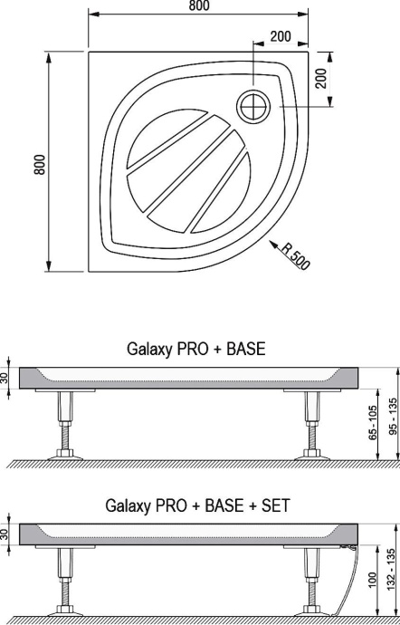 Душевой поддон Ravak Elipso Pro 80x80 см  XA234401010 - 4