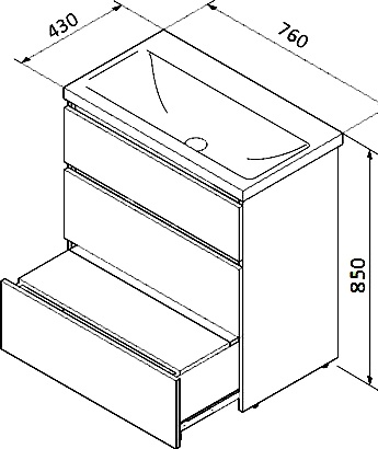 Мебель для ванной Am.Pm Gem S 75 напольная - 6