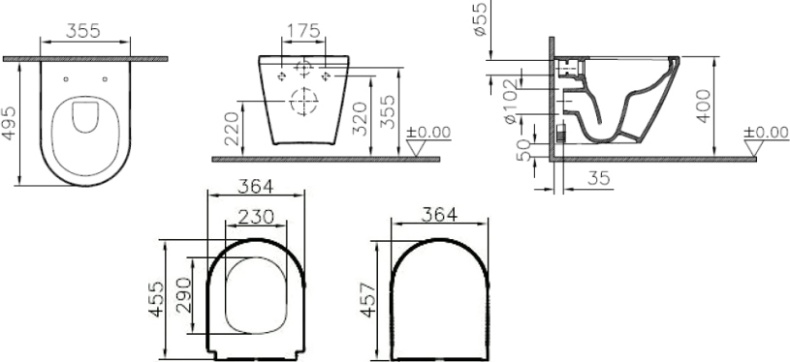 Инсталляция с унитазом VitrA Mia Round 9856B003-7200 - 10