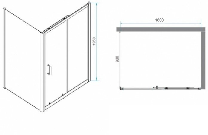 Душевой уголок RGW Passage PA-74-1 180x90 профиль хром стекло прозрачное 4108741189-11 - 2