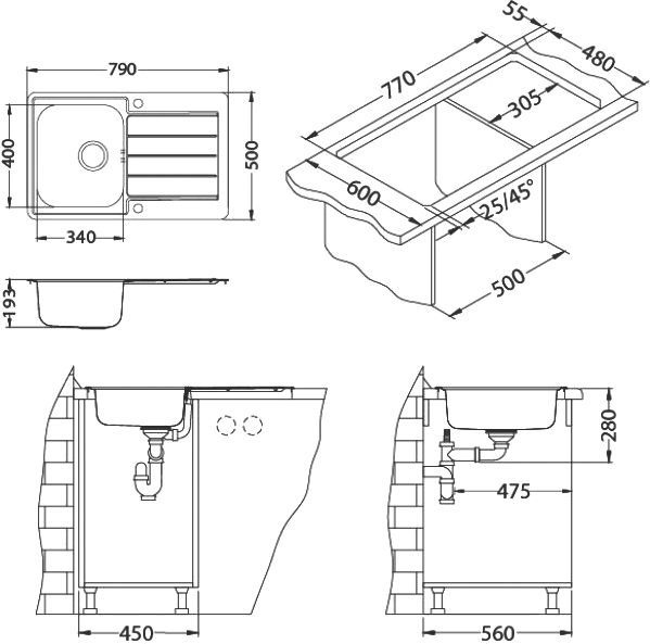 Мойка кухонная Alveus Line Maxim 80 1100216 - 2