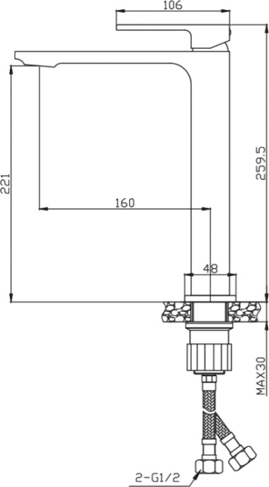 Смеситель BelBagno Luce LUC-LMC-CRM для раковины - 1