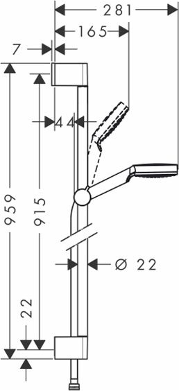 Душевой гарнитур Hansgrohe Crometta Vario 900 26536400 - 4