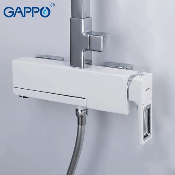 Душевая система Gappo, излив является переключателем на лейку белый/хром G2417-8 - 2