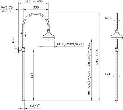 Душевая стойка Nicolazzi Classic Shower 5712WS DB 20 5712WSDB20 - 1