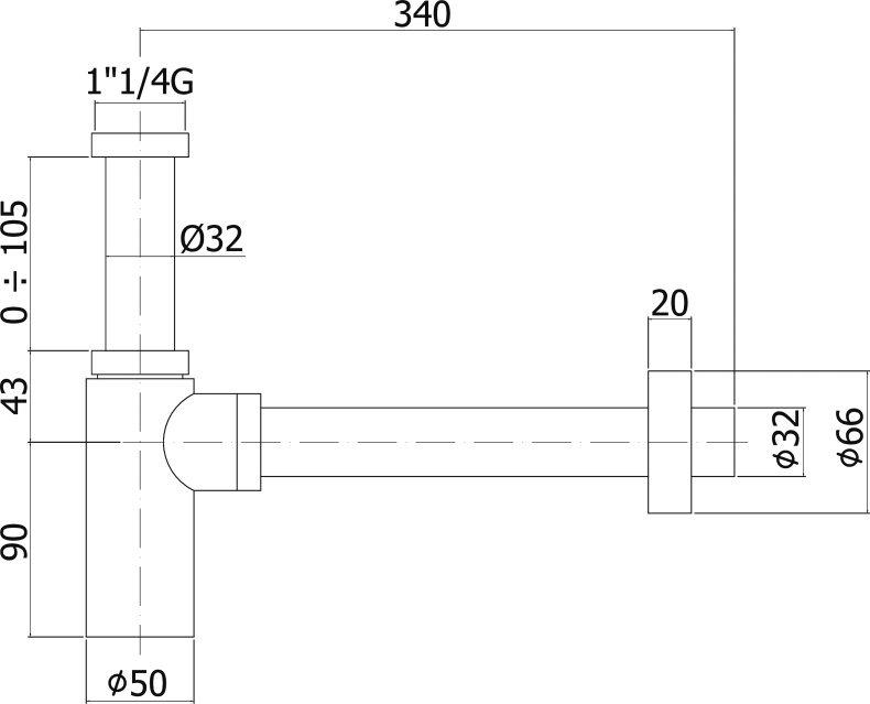 Сифон для раковины Paffoni Minimal ZACC240ST сталь - 1