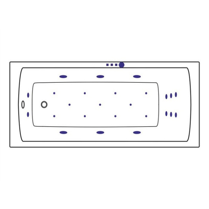 Ванна акриловая Excellent Aquaria Ultra 170х75 с гидромассажем белый - хром WAEX.AQU17.ULTRA.CR - 8