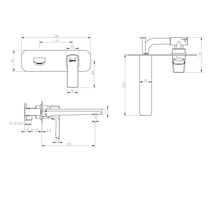 Смеситель для раковины Lemark Ursus LM7226BL - 1